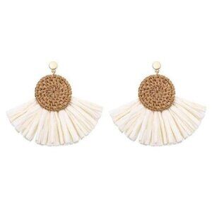 Hand-knited Bamboo Tassel Woman earrings
